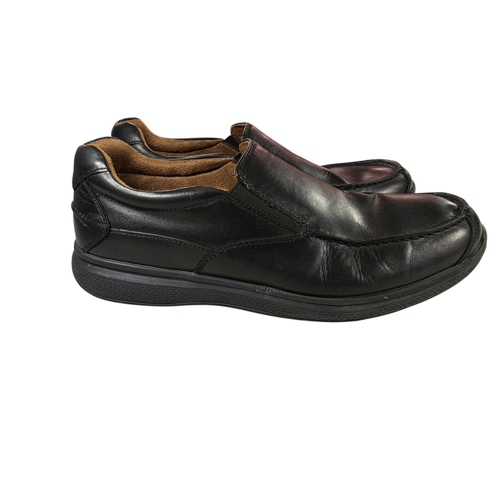 Florsheim Comfortech Mens Black Leather Slip On Loafers Moc Toe 12 XW 13260-001